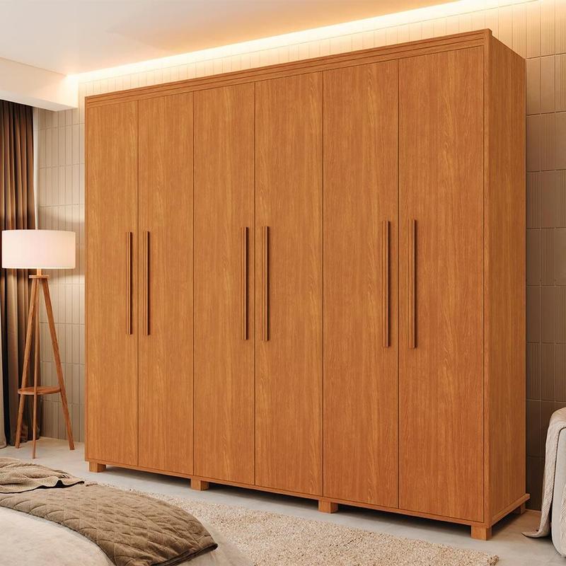 Guarda Roupa Casal 6 Portas 100% MDF Nature Madri Fênix - Moveis